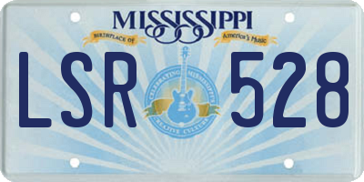 MS license plate LSR528