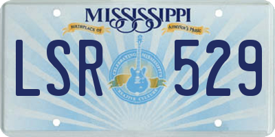 MS license plate LSR529
