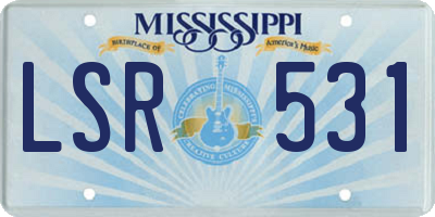 MS license plate LSR531