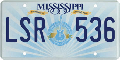 MS license plate LSR536