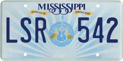 MS license plate LSR542