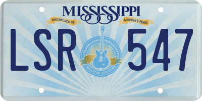 MS license plate LSR547