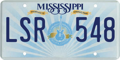 MS license plate LSR548