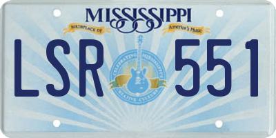 MS license plate LSR551