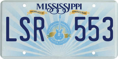 MS license plate LSR553