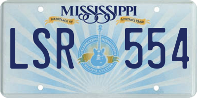 MS license plate LSR554