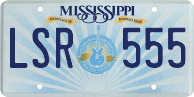 MS license plate LSR555