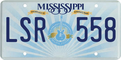 MS license plate LSR558