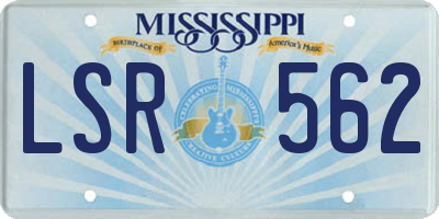 MS license plate LSR562