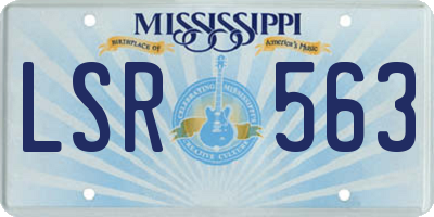 MS license plate LSR563