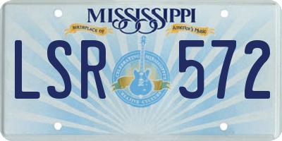 MS license plate LSR572