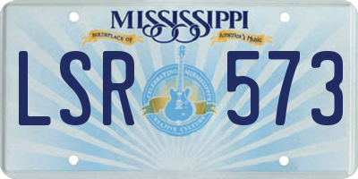 MS license plate LSR573