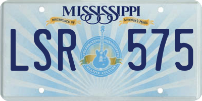 MS license plate LSR575