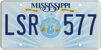 MS license plate LSR577