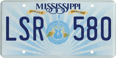 MS license plate LSR580