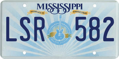 MS license plate LSR582