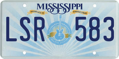 MS license plate LSR583