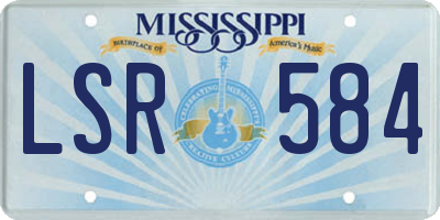 MS license plate LSR584
