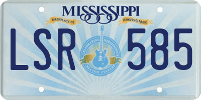 MS license plate LSR585