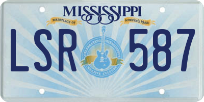 MS license plate LSR587