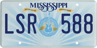 MS license plate LSR588