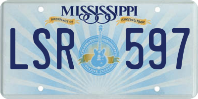 MS license plate LSR597