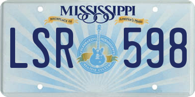 MS license plate LSR598