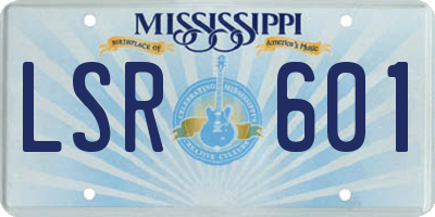 MS license plate LSR601