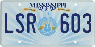 MS license plate LSR603