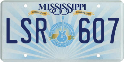MS license plate LSR607