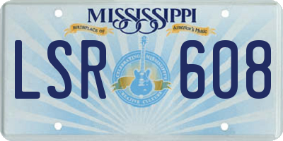 MS license plate LSR608