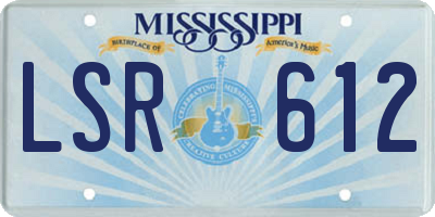 MS license plate LSR612