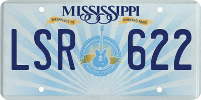 MS license plate LSR622