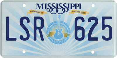 MS license plate LSR625