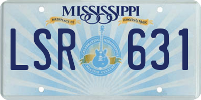 MS license plate LSR631