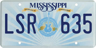 MS license plate LSR635