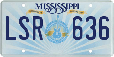 MS license plate LSR636