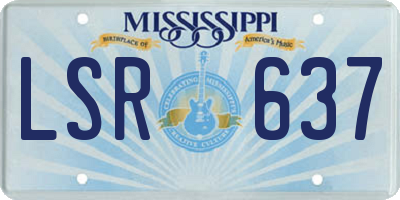 MS license plate LSR637