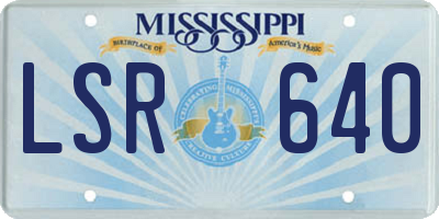 MS license plate LSR640