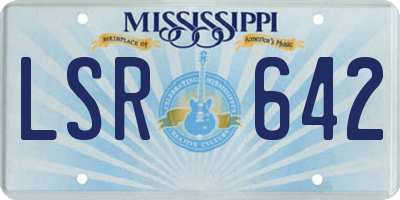 MS license plate LSR642