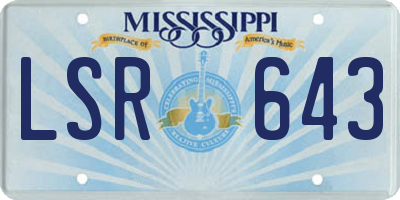 MS license plate LSR643