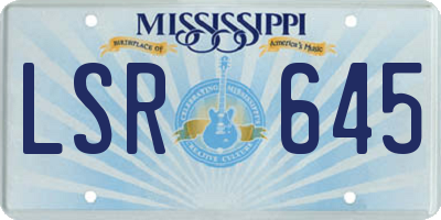 MS license plate LSR645