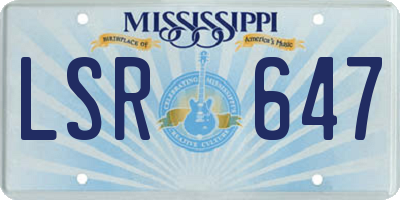 MS license plate LSR647