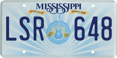 MS license plate LSR648