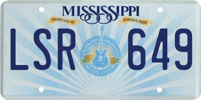 MS license plate LSR649
