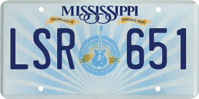 MS license plate LSR651