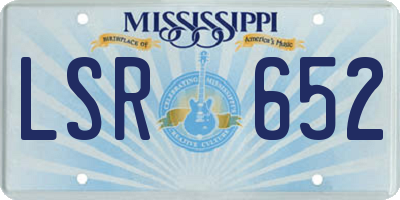 MS license plate LSR652