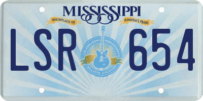 MS license plate LSR654