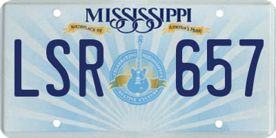 MS license plate LSR657