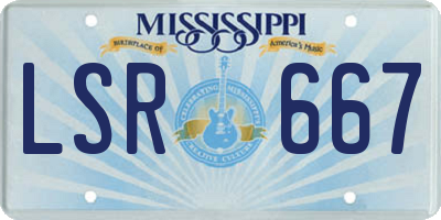 MS license plate LSR667